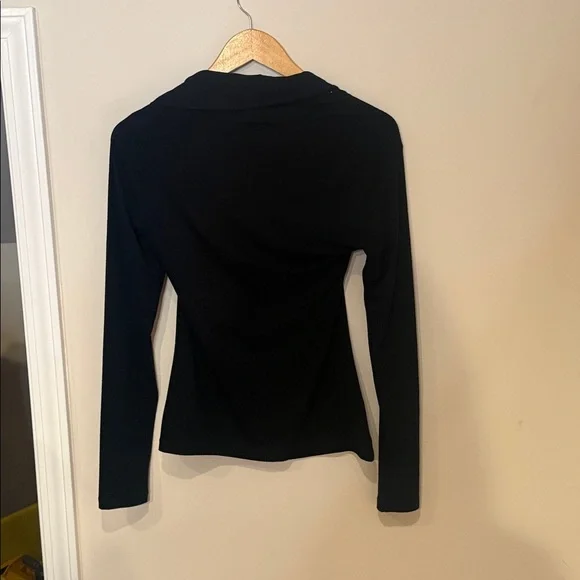 Christine Alexander Black Top with Sparkle Accents Drapey Party M - Picture 6 of 6